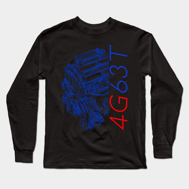 4G63T Lancer Evo Engine Long Sleeve T-Shirt by gaplexio